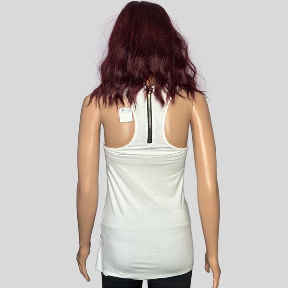 🆕POL Sleeveless Tank Top with Zipper Detail White  Size XS - Picture 6 of 10